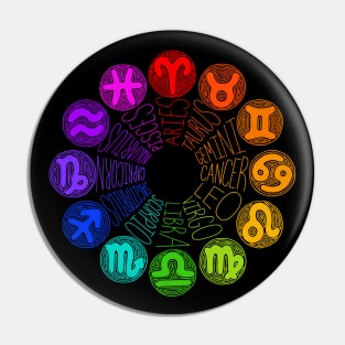 Zodiac Signs (rainbow) Pin