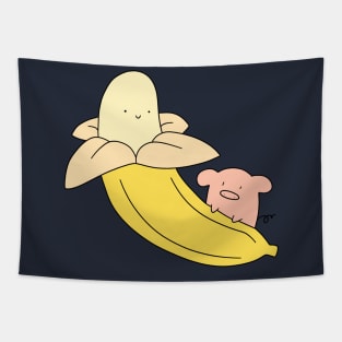 Pig and Peeled Banana Tapestry