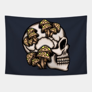 Mushroom skull head Tapestry