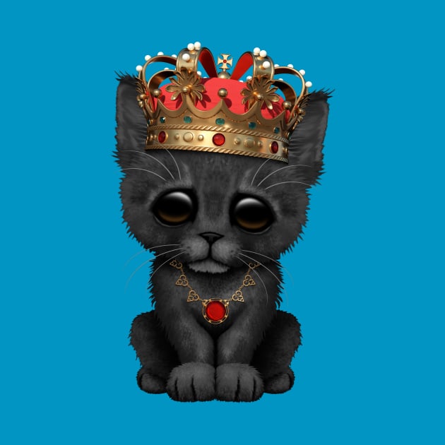 Cute Royal Black Kitten Wearing Crown by jeffbartels