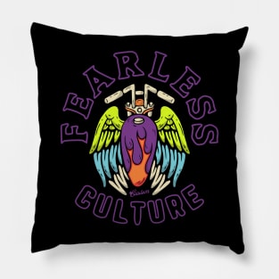 Flying vintage motorcycle Pillow