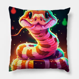 Cute Rattlesnake Drawing Pillow