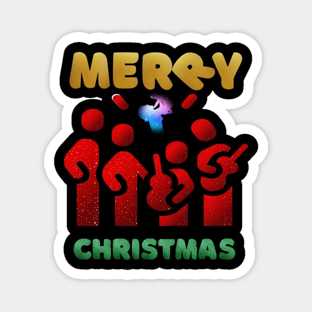 Rock band Christmas Magnet by Tee Trendz