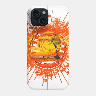 Summer Sunset Palm Trees Negative Space Sun Bursts Phone Case