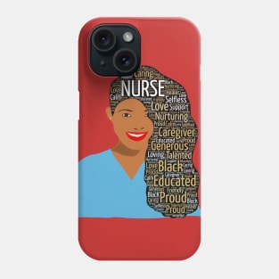 Black Nurse Words in Afro Hair Phone Case