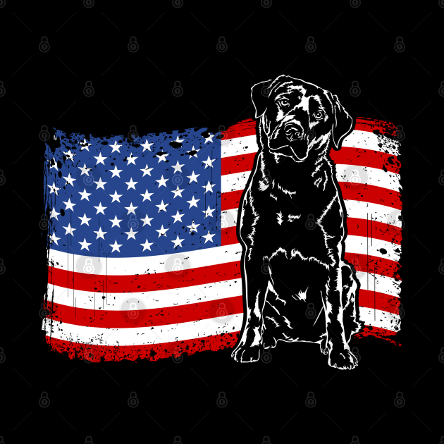 Proud Labrador Lab American Flag patriotic dog by wilsigns