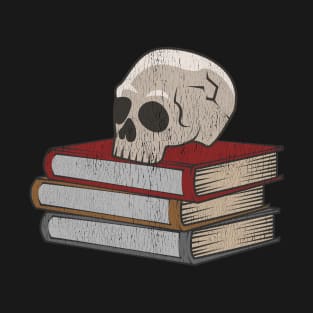 Artistic Skull On Books Dark Academia Aesthetic T-Shirt