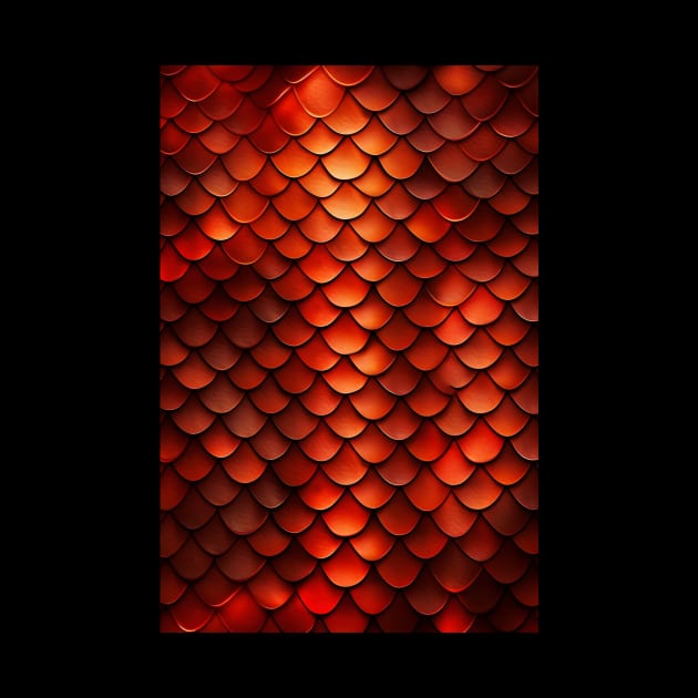 Red Dragon Scales - Dragon Skin Pattern by Pattern Wonderland 