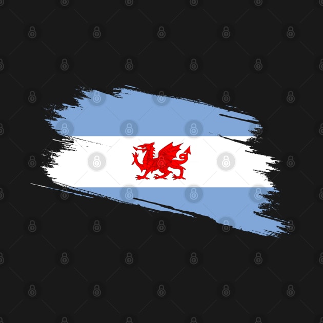 Wales Argentina flag, Welsh Patagonia by Teessential