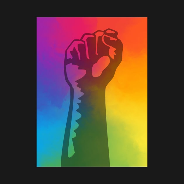 Rainbow Fist design lgbt gay pride by Katebi Designs