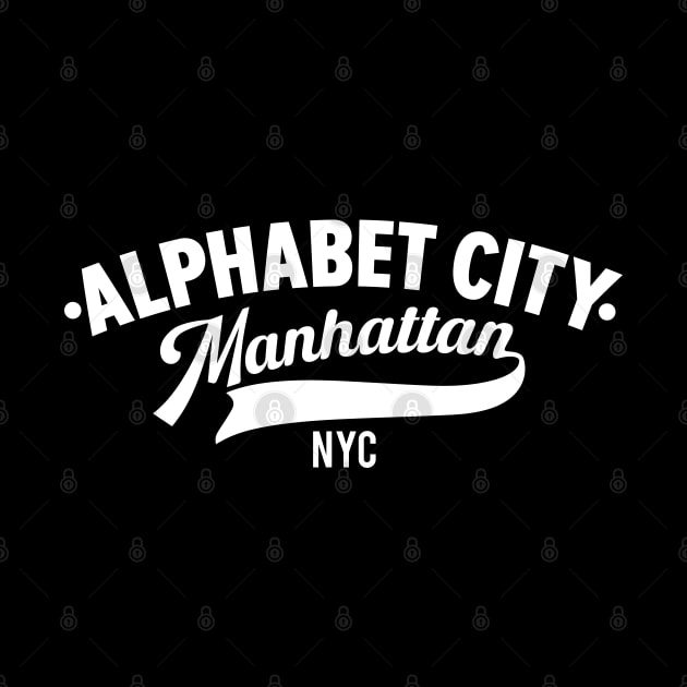 Alphabet City Manhattan Minimal Typo Art - T-Shirt & Apparel Design by Boogosh