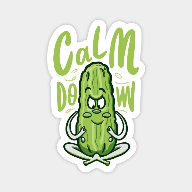 Funny Yoga Cucumber Pickle: Keep Calm and Veg On Magnet by ArtMichalS