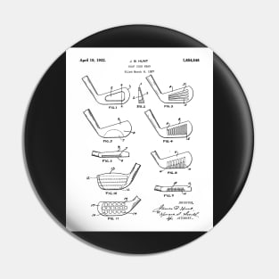 Golfing Iron Patent - Golf Fan Golfer Gift Art - White Pin