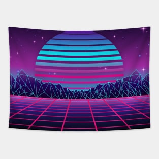 Spectacular Sunset Synthwave Tapestry