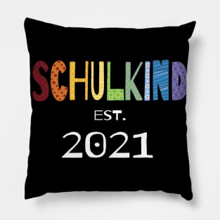 School Child In Colorful Letters Est. 2021 Pillow