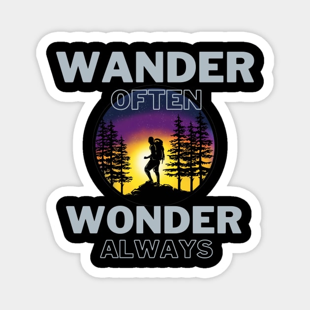 Wander often, Wonder always Magnet by Sam's Essentials Hub