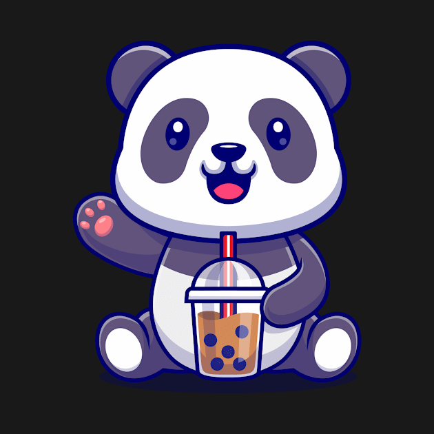 Cute Panda Drink Bubble Milk Tea Cartoon by Catalyst Labs