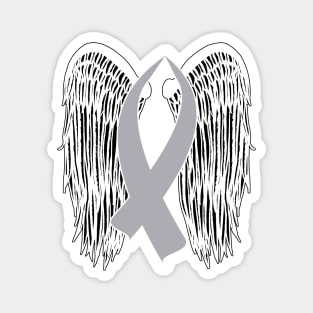 Winged Awareness Ribbon (Gray Ribbon) Magnet