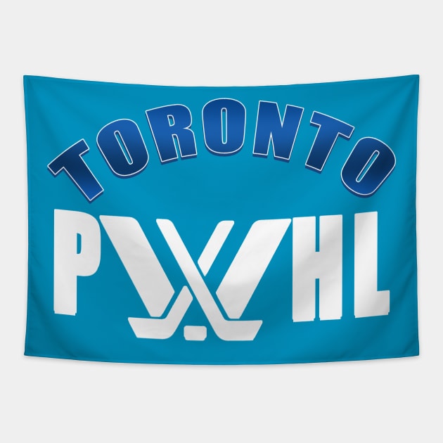 Gradient blue Toronto with white pwhl logo Tapestry by thestaroflove