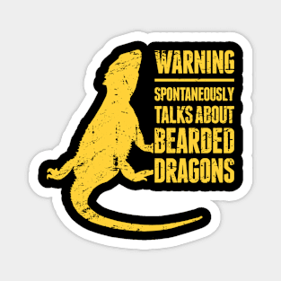 WARNING | Funny Bearded Dragon Graphic Magnet