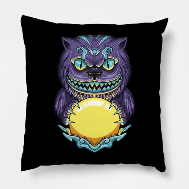 Fortune teller cat Pillow by Pixel Poetry