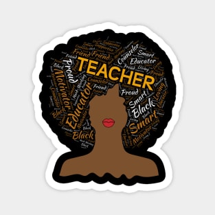 Black Teacher Natural Hair Afro Magnet