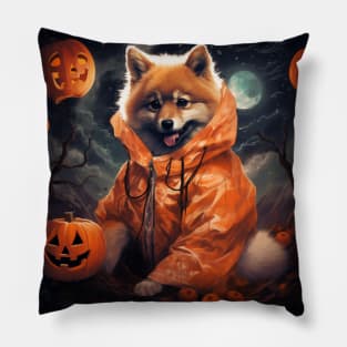 Finnish Spitz Halloween Pillow