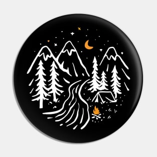 Wilderness Serenity: Campfire under the Stars Pin