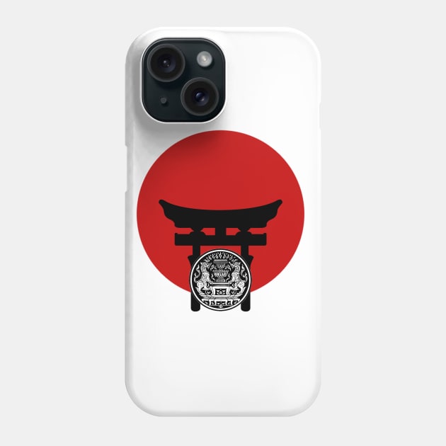 Ninja And Chinese Dragon Shield Phone Case by Design Knight