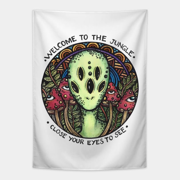 TRIPPY ALIEN Tapestry by asiancoffeegirl