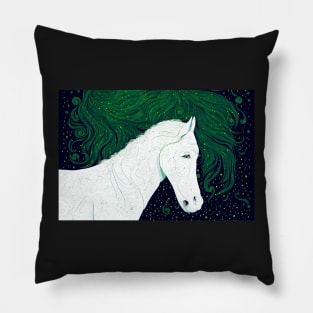 Graceful White Horse Pillow