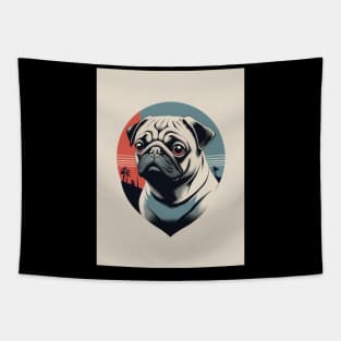 Pug Dog 4 - Japanese Old Vintage Tapestry