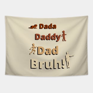 Dada Daddy Dad Bruh Evolution Vintage Brown Tapestry