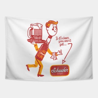 Schaefer Beer Man Retro Defunct Breweriana Tapestry