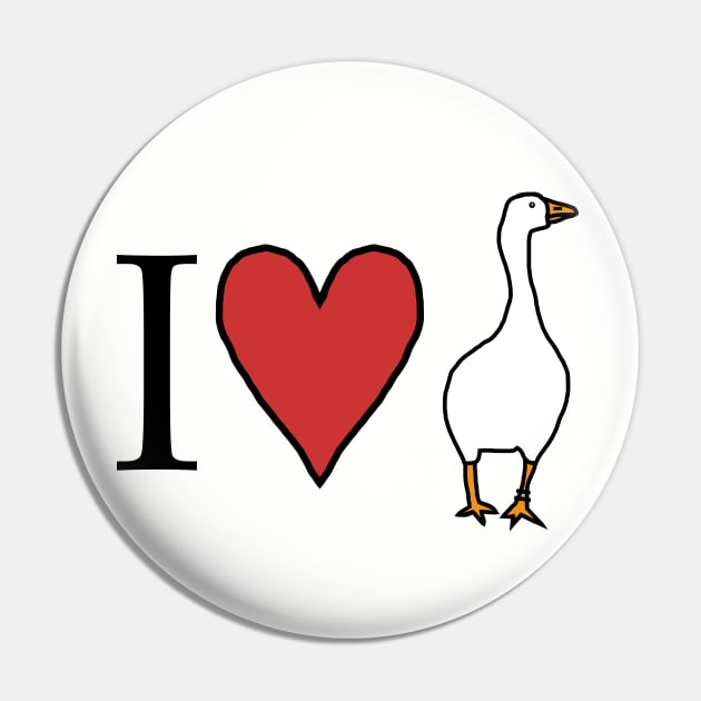 I Love My Goose for Valentines Day Pin by ellenhenryart