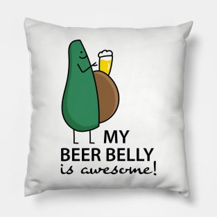 Beer beer belly avocado Pillow