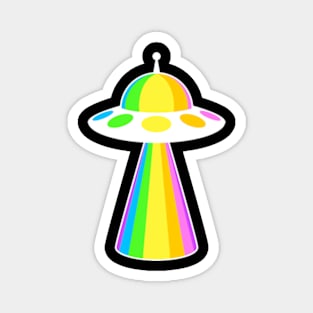 RAINBOW UFO - White Bold Edition Magnet