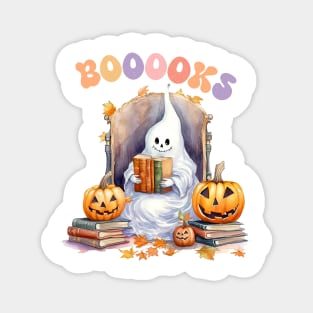 Funny Halloween Cute Ghost Book Reading School Teacher Magnet