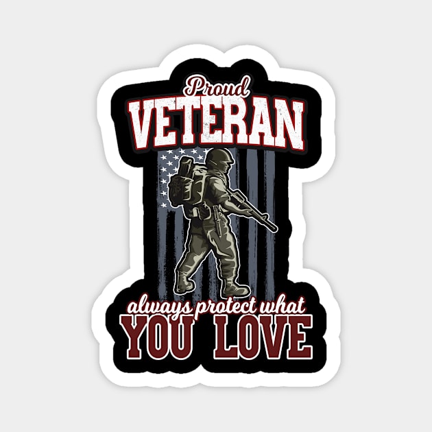Proud Veteran Army Soldier Magnet by Foxxy Merch