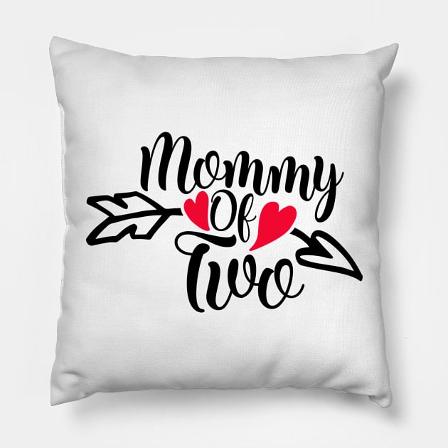 Mommy of two Pillow by Coral Graphics