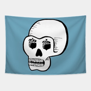 Bistro Vonish Skull - outlined Tapestry