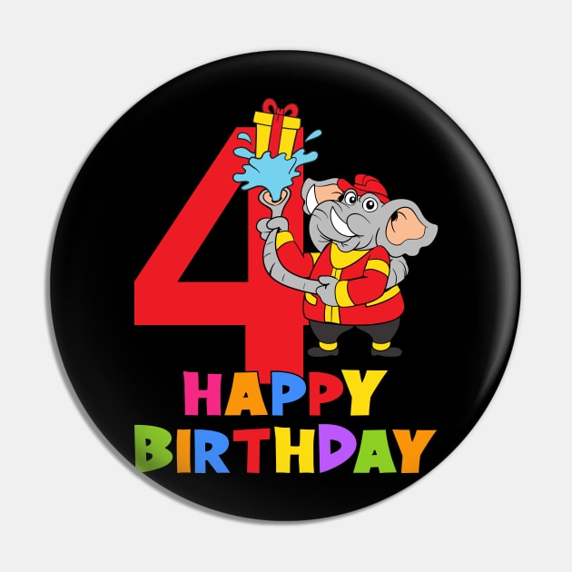 4th Birthday Party 4 Year Old Four Years Pin by KidsBirthdayPartyShirts