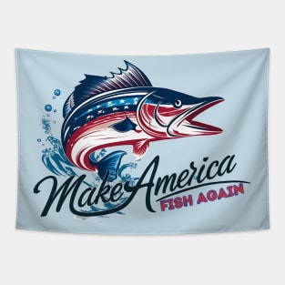 Patriotic Walleye: Make America Fish Again Tapestry