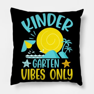 Back To School Kindergarten Vibes Retro Teacher Kids Sunset Pillow