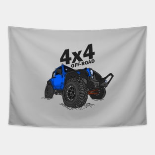 4x4 Off Road Jeep Blue Tapestry