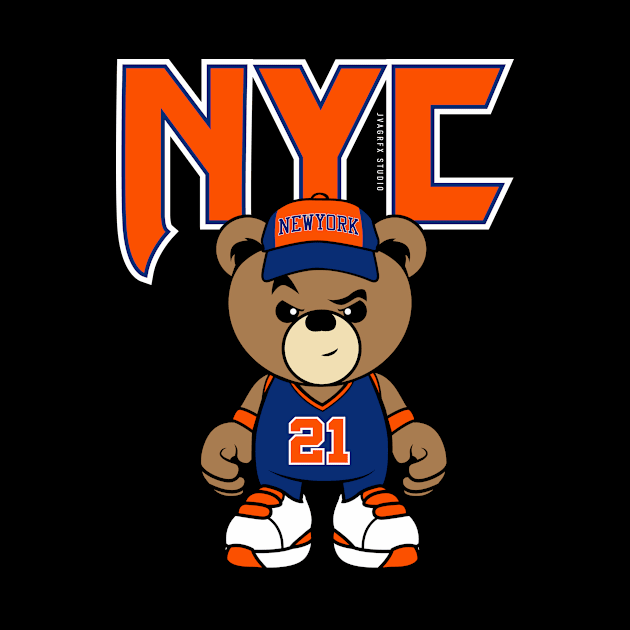 NewYork Teddybear basketball tee by janvimar