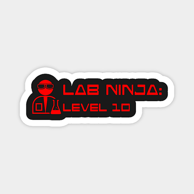 Lab Ninja Level 10 Red Chemist Magnet by MoPaws