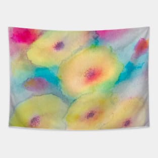 Yellow poppies in watercolor Tapestry