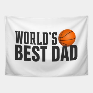 Simple World's Best Dad Typography Basketball Tapestry