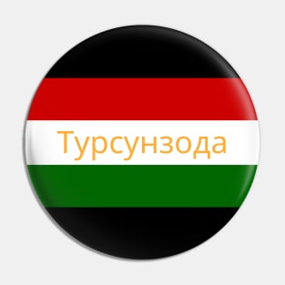 Tursunzoda City in Tajikistan Flag Colors Pin